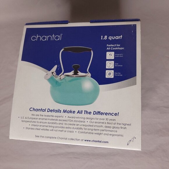 Chantal 1.8 Qt Premium Enamel on Steel Classic Whistling Teakettle Stove Top - Picture 2 of 4